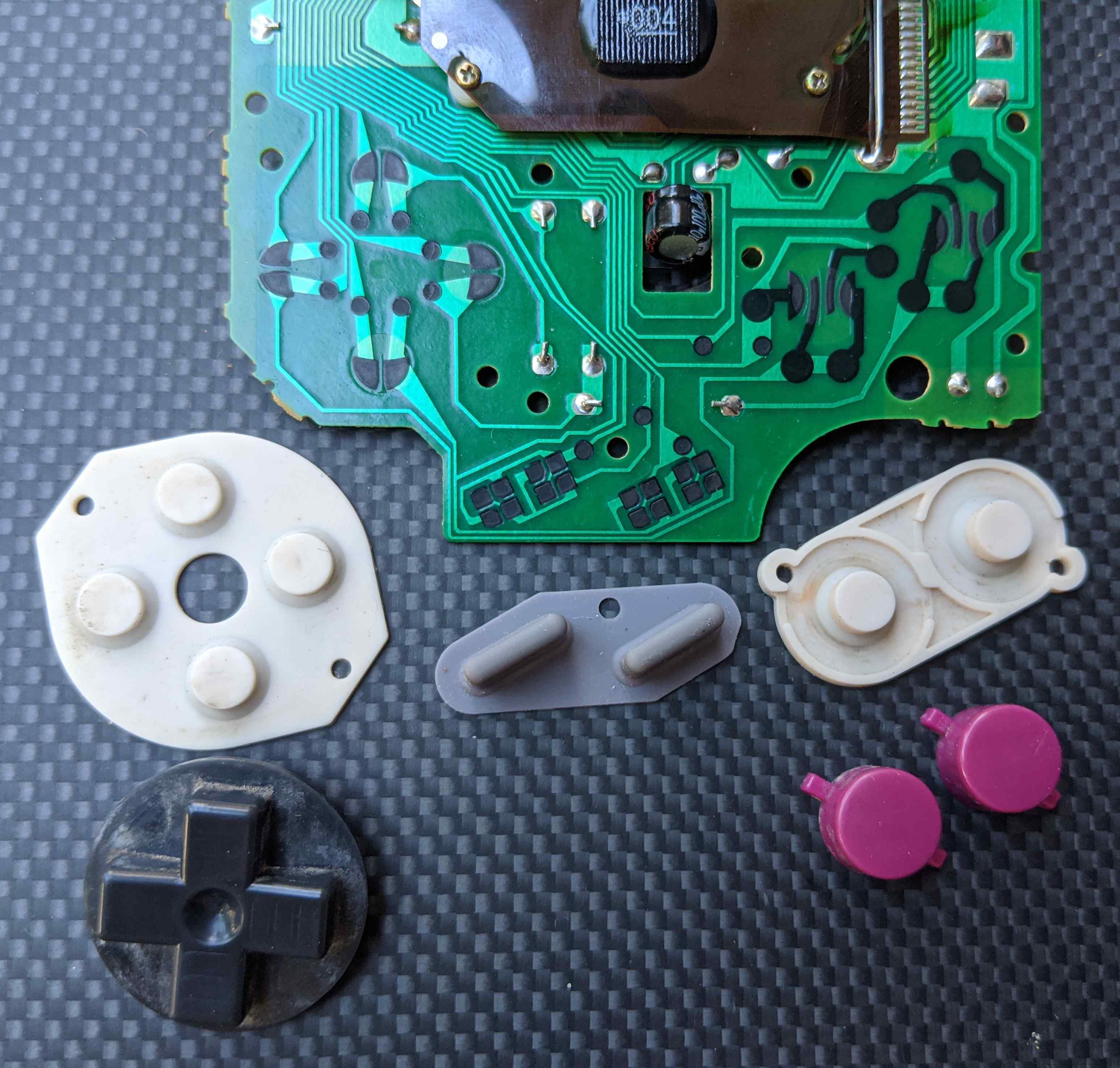 I/O PCB, pads and buttons