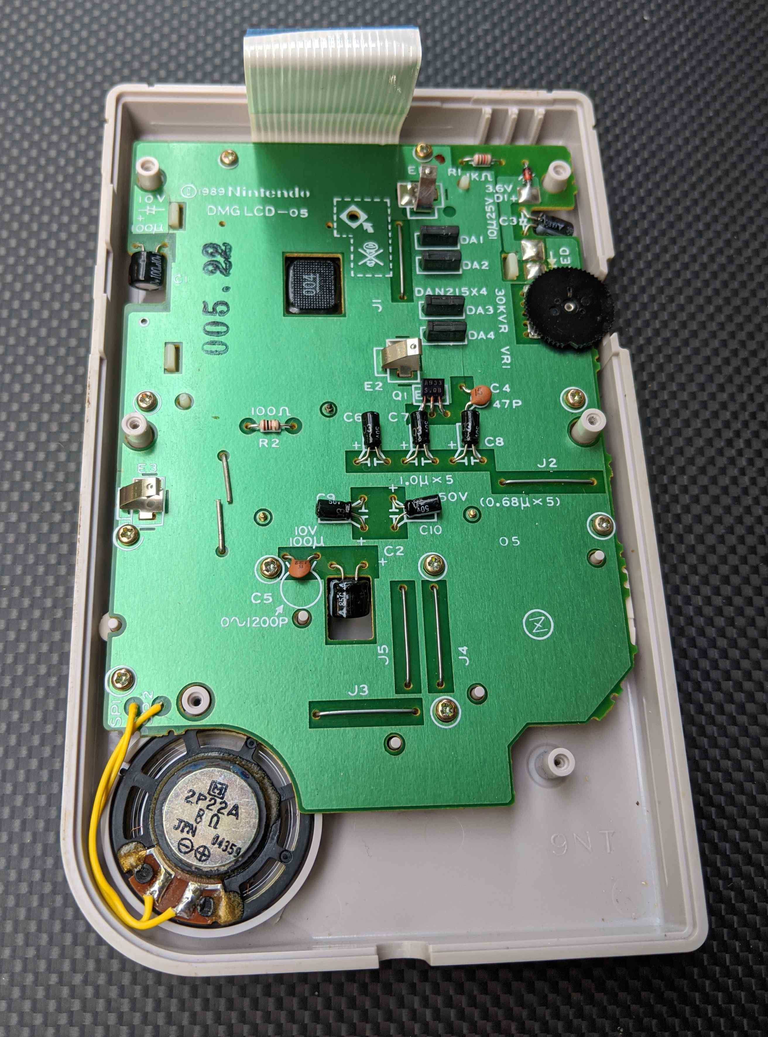 Back of the screen PCB while mounted in the case